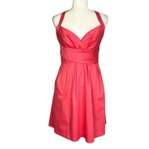 Alfred Angelo Womens Cotton Sateen Cocktail Dress 7109 Watermelon Pink size 4